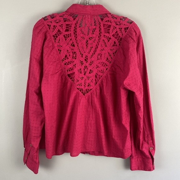 Anthropologie Pilcro Lace Back Western Buttondown Size Medium - Picture 4 of 16